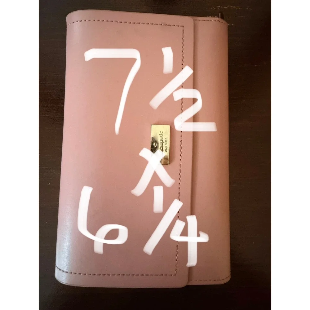 Kate Spade Wallet Women OS Pink Leather Bifold Phone Case Clutch Burgundy - Picture 10 of 10